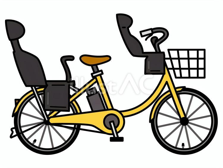 子供乗せ電動アシスト自転車 子供乗せ,自転車,電動のイラスト素材
