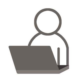 ノートPCで仕事 人物,人,pc,パソコン,ノートpc,事務員,デスクワーク,仕事,業務,副業のイラスト素材