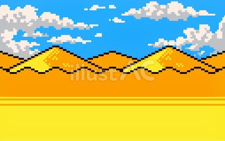 RPG風の紅葉の山の背景のドット絵 風景,草原,紅葉のイラスト素材