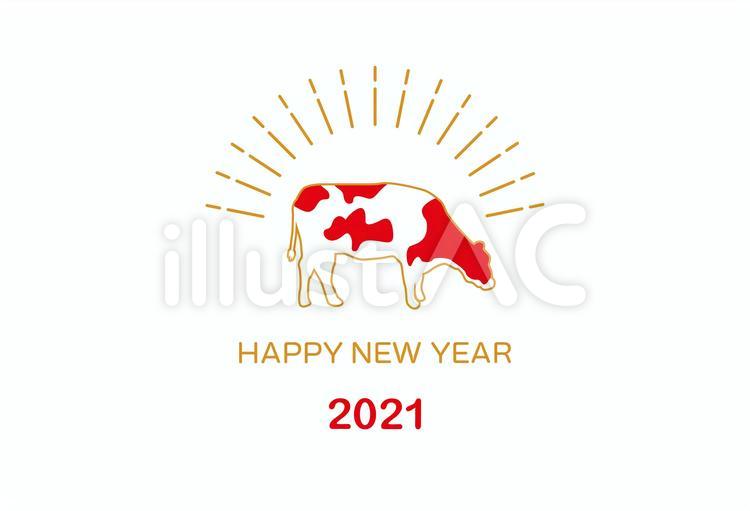 年賀状素材　2021年 年賀状,正月,2021年のイラスト素材