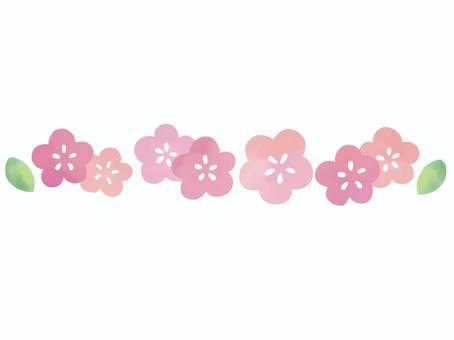 年賀状素材:水彩の梅の花のイラスト 年賀状素材:水彩の梅の花のイラスト 梅,梅の花,水彩,和風,年賀状,飾り罫,飾り,年賀,正月,新年のイラスト素材