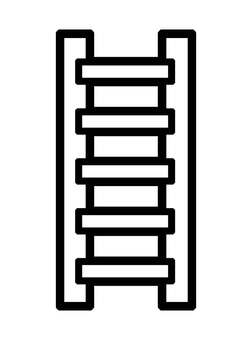 はしごアイコン はしご,昇降,作業,高所作業,上る,降りる,段,diy,工事,便利のイラスト素材