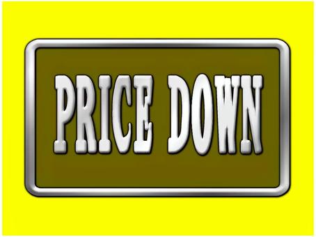 店頭POP　PRICEDOWN 店頭,pop,pricedown,文字,チラシ,ポストカード,銀色,黄色,シンプルのイラスト素材