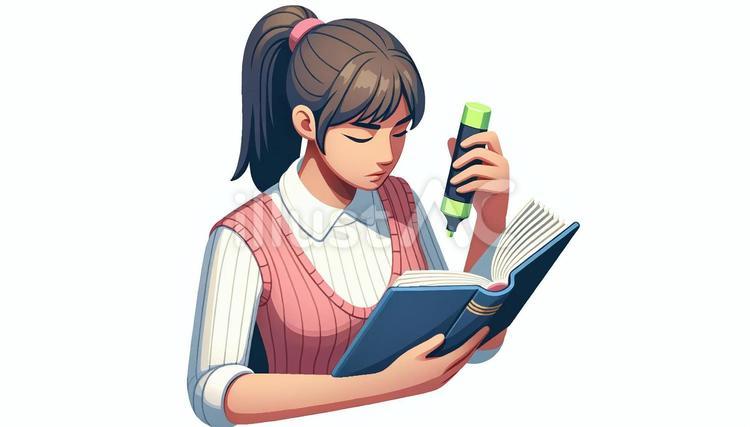 自習で受験勉強 勉強,受験勉強,資格取得のイラスト素材