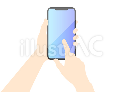 きれいな画面のスマホを操作する手