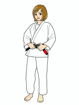 ブラジリアン柔術02黒帯 ブラジリアン柔術,bjj,柔術,柔道,道着,黒帯,スポーツ,女性のイラスト素材