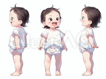 おむつを付けた女の子