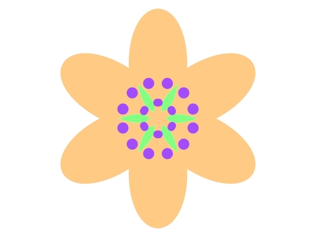 One point illustration of flowers [orange], flower, orange, simple, JPG and PNG