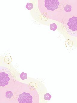 和風の花の背景18 和風,和柄,正月,花,梅,牡丹,年賀状,背景,フレーム,装飾のイラスト素材
