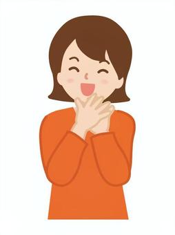 喜んでいる女性_上半身1