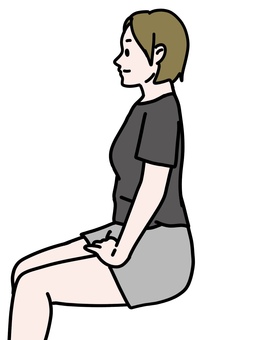 女性座位姿勢 女性,姿勢,座位,座る,空気椅子,若い,20代,30代,女の子,筋肉のイラスト素材