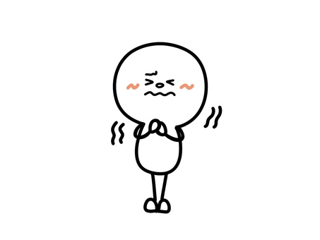 震える人　　緊張する人 棒人間,凍える,寒い,緊張,人,人物,シンプル,感情,アナログ風,手描きのイラスト素材