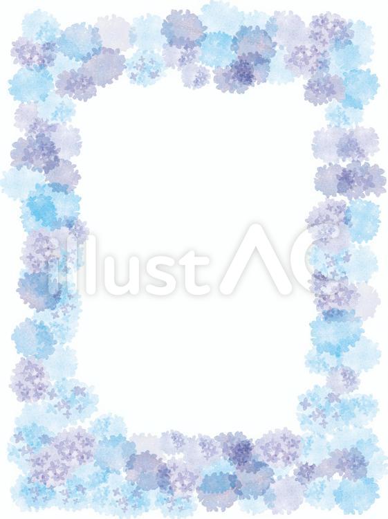 あじさいフレーム あじさい,紫陽花,梅雨のイラスト素材