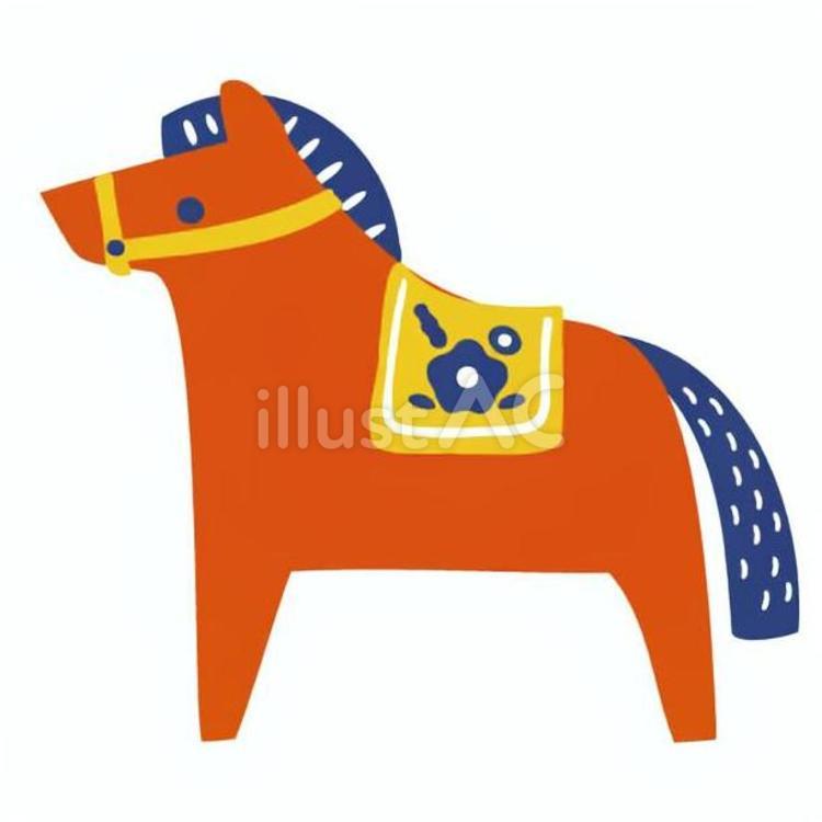北欧風の馬 馬,置物,北欧風のイラスト素材