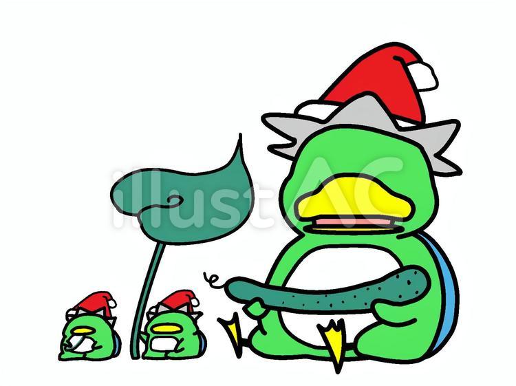 ゆるいカッパのクリスマスイラスト No 無料イラストなら イラストac