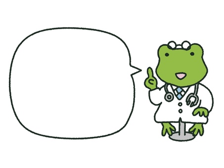 Illustration, frog, doctor, speech balloon, 