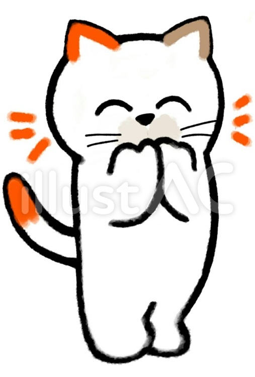 笑う猫 笑う,猫,笑顔のイラスト素材