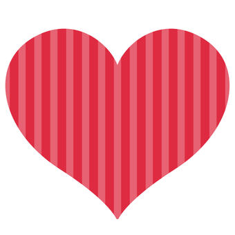 縦線ストライプのハート（バレンタイン） バレンタイン,ハート,ストライプ,アイコン,シルエット,ハートマーク,縞模様,縦筋,2月,モチーフのイラスト素材