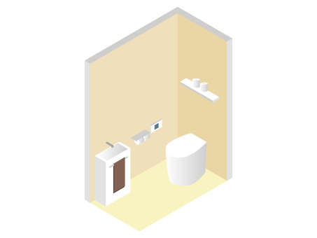 アイソメトイレ トイレ,洋式トイレ,和式トイレ,トイレマーク,トイレ案内,トイレ表示,トイレサイン,トイレ個室,公衆トイレ,化粧室のイラスト素材