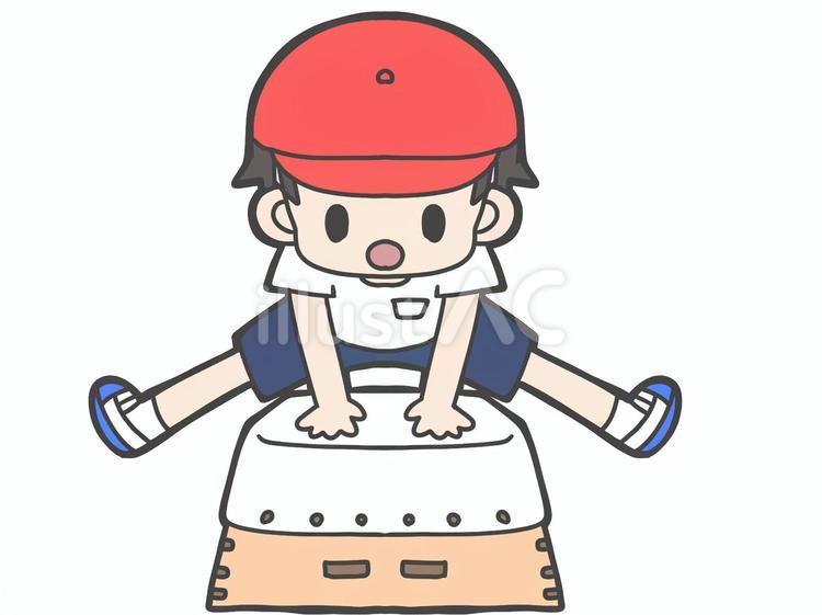 跳び箱（男子） 小学生,子ども,学校のイラスト素材