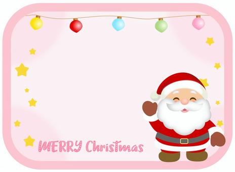 サンタクロースのフレーム_ライト_1 サンタクロース,クリスマス,フレーム,グリーティングカード,クリスマスライト,電飾,冬,ハッピーホリデー,ハッピーホリデーズ,メリークリスマスのイラスト素材