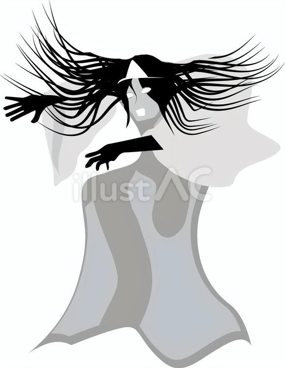 幽霊怨念　 幽霊,お化け,妖怪のイラスト素材