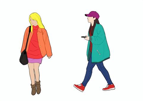 People fashionable women, JPG and PNG People fashionable women, people, female, walk, JPG and PNG