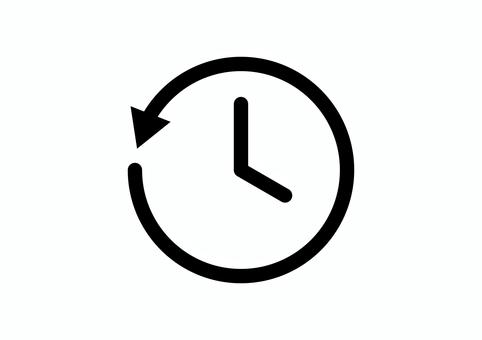 履歴アイコン（タイムマシン） 履歴,過去,遡る,タイムマシン,タイムトラベル,sns,web,サイト,hp,ホームページのイラスト素材