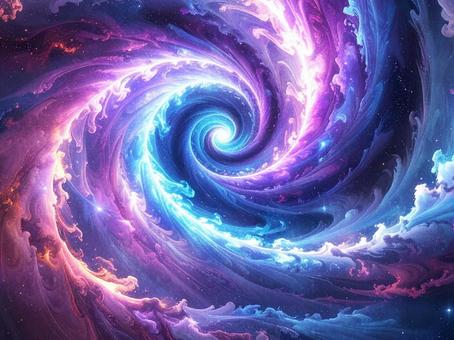 紫と青の渦巻きの背景イラスト 