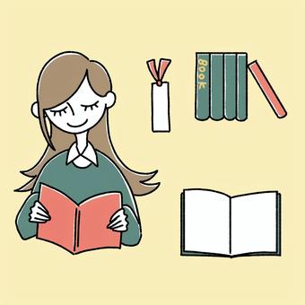 Illustration, female, reading, this, 