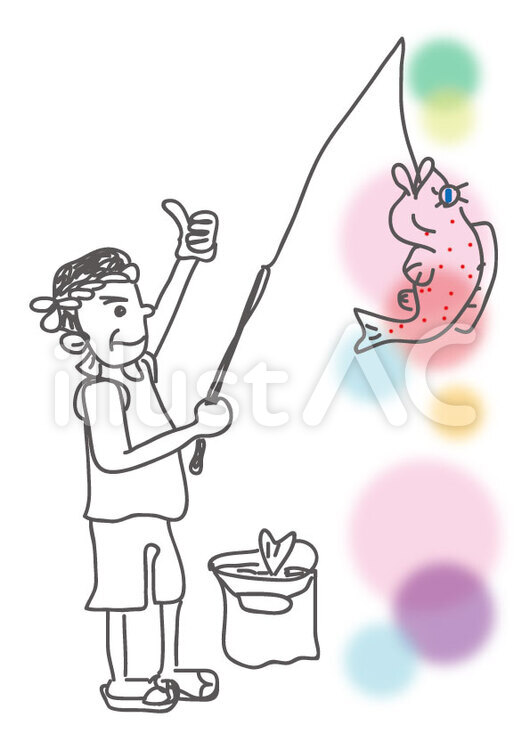 お父さんの休日01 ねじりはちまき,半そで,父の日のイラスト素材