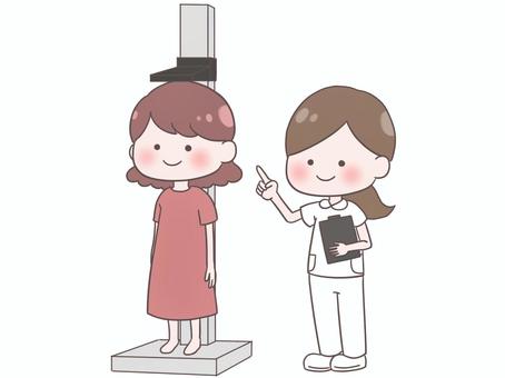 Nurse health checkup (height measurement), JPG and PNG Nurse health checkup (height measurement), 護士, 女子, 全身, JPG and PNG