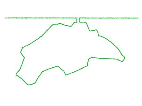香川の一筆書き 香川,地図,一筆,線画,手描き,挿絵,ワンポイント,素材,商用可,無料のイラスト素材