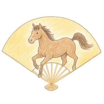 色鉛筆うま年賀イラスト１６