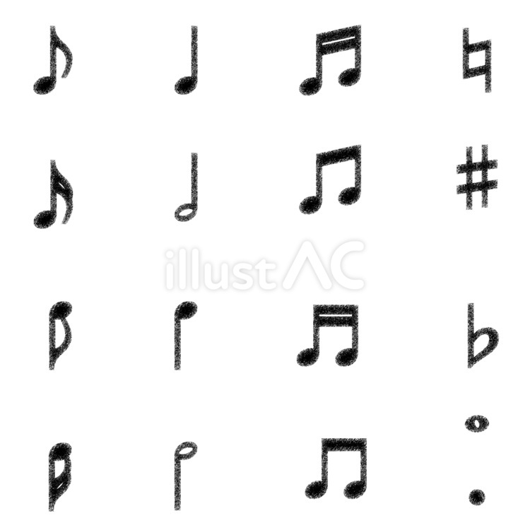 手書き風音符 手書き風,音楽,音符のイラスト素材