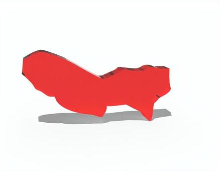 日本_東京都単独 東京都,日本,地図,都道府県,立体,強調,県,国土,赤,マップのイラスト素材