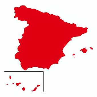 スペイン 地図 外国,社会,スペイン,ヨーロッパ,形,領土,国境,島,地域,赤色のイラスト素材