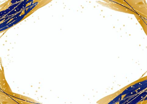 和柄　素敵な背景 和柄,ゴールド,筆,毛筆,フレーム,冬,和風,和,筆模様,正月のイラスト素材