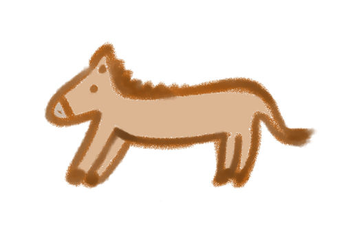 手描きのかわいい馬 馬,手描き,動物のイラスト素材