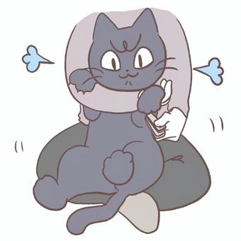 爪切りをされて嫌がる猫 猫,かわいい,ゆるい,手書き,顔,表情,爪切り,嫌がる,暴れる,ケアのイラスト素材