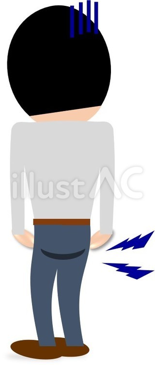 過敏性腸症候群の男性3 下痢,おなら,過敏性腸症候群のイラスト素材