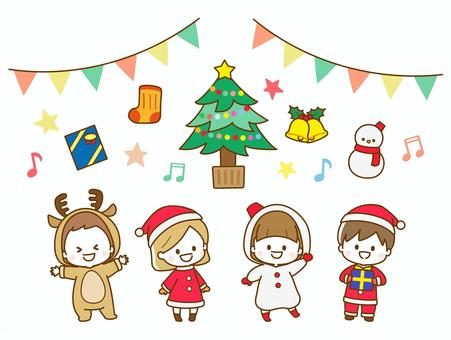 Illustration, boże narodzenie, święty mikołaj, renifer, 