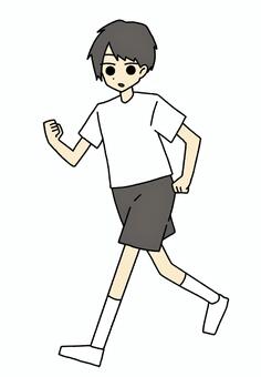 走る男性 男性,走る,ランニング,ジョギング,リレー,徒競走,マラソン,運動のイラスト素材