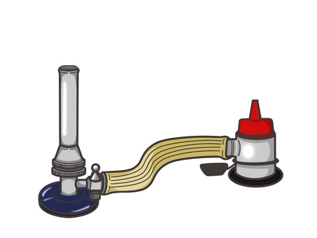 ガズバーナー 閉 ガスバーナー,実験器具,理科,科学,化学,シンプルのイラスト素材