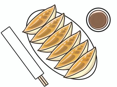 Illustration, food, gyoza, disposable chopsticks, 