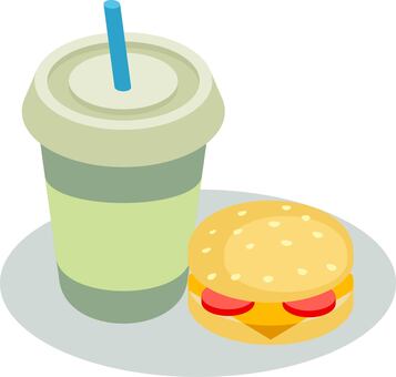 チーズバーガー ジュース チーズバーガー,ジュース,ハンバーガー,ファーストフード,ジャンクフード,チーズ,トマト,肉,バーガー,コップのイラスト素材