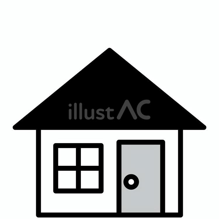 家　白黒 家,白黒,アイコンのイラスト素材