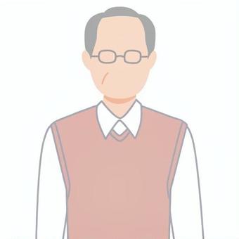 ふつうのおじさん３ 人,1人,人物,おじさん,男性,70代,60代,シニア,上半身,正面のイラスト素材