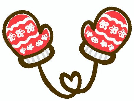 かわいい手袋の落書き風イラスト素材 手袋,冬,防寒,ファッション,落書き,簡単,シンプル,イラスト,素材のイラスト素材