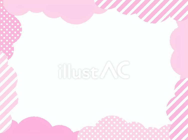 もこもこフレーム（ピンク） もこもこ,フレーム,枠のイラスト素材